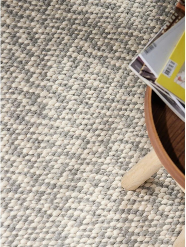 Jasnoszaro-kremowy wełniany dywan tkany ręcznie 140x200 cm Lyon Beans – Elle Decoration