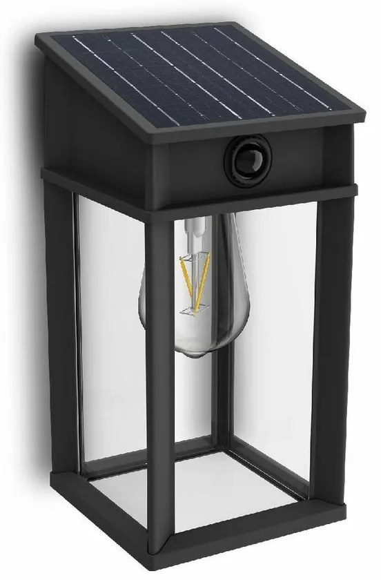 Philips Geri UltraEfficient solar LED lamp with sensor anthracite, 3,2 W, 500 lm, 4000 K