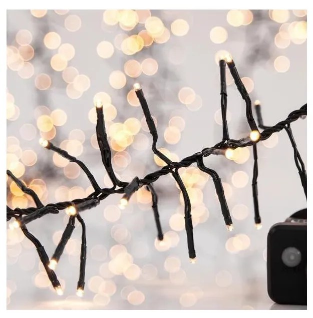 LED zewnętrzny łańcuch świąteczny CLUSTER 588 diod LED/8 funkcji 8,5 m IP44 ciepła biała