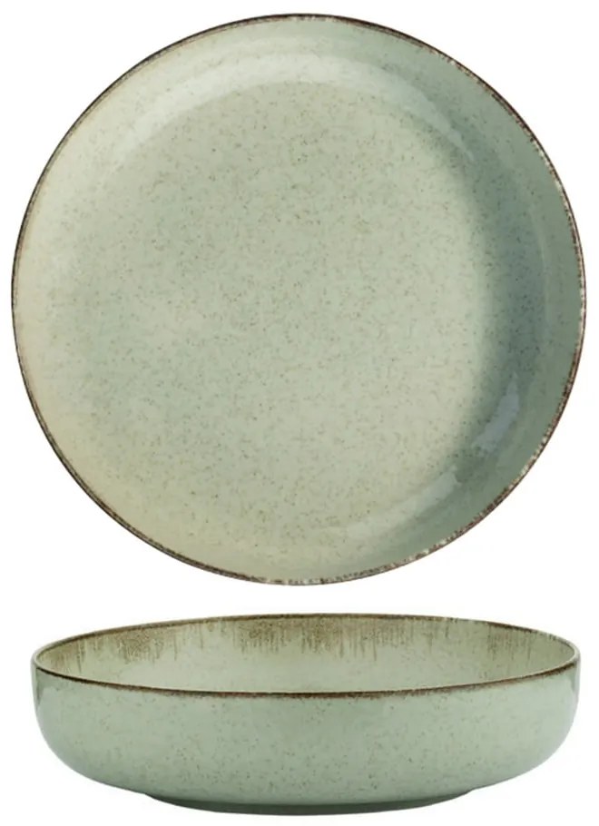 24-częściowy zestaw zielonych porcelanowych naczyń Kütahya Porselen Pearl
