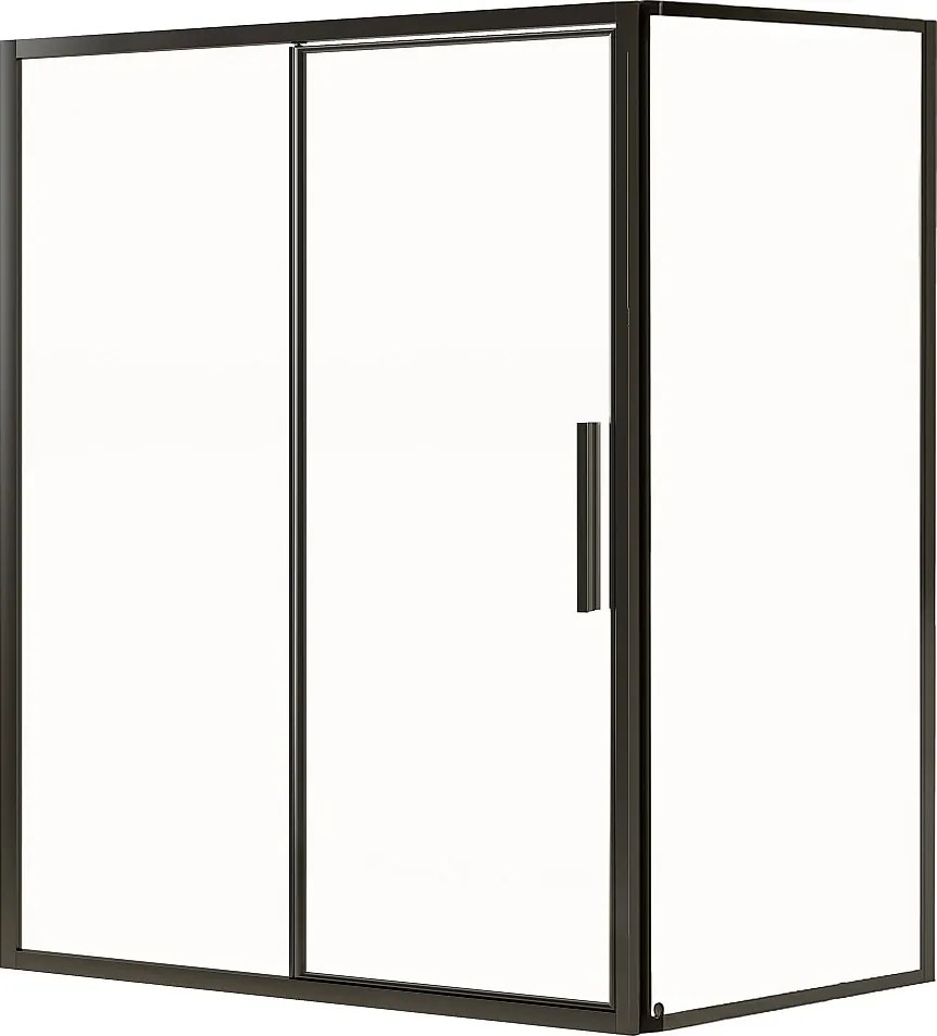 Kabina prysznicowa z drzwiami przesuwnymi w czarnym macie w stylu industrialnym – 140 × 80 × 195 cm – TORONI