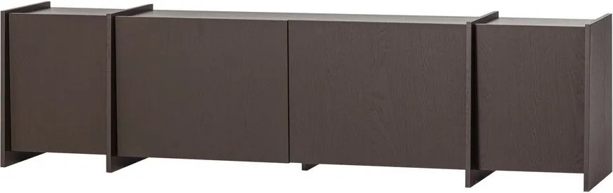 Ciemnobrązowa szafka pod TV w dekorze jesionu 200x53x44 cm Brock – WOOOD
