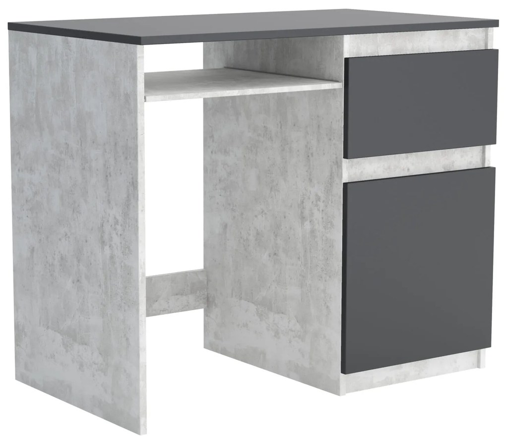Biurko komputerowe młodzieżowe szkolne 90 cm REMI1 Beton/Antracyt