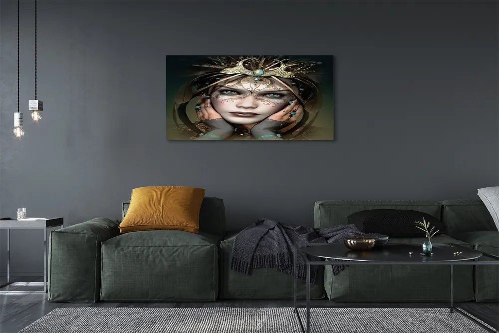 Zdjęcie na płótnie Kobieta o Niebieskich Oczach