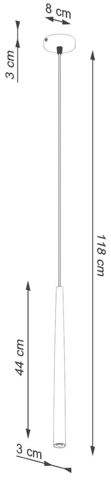 Czarna lampa wisząca ø 8 cm Bliss – Nice Lamps