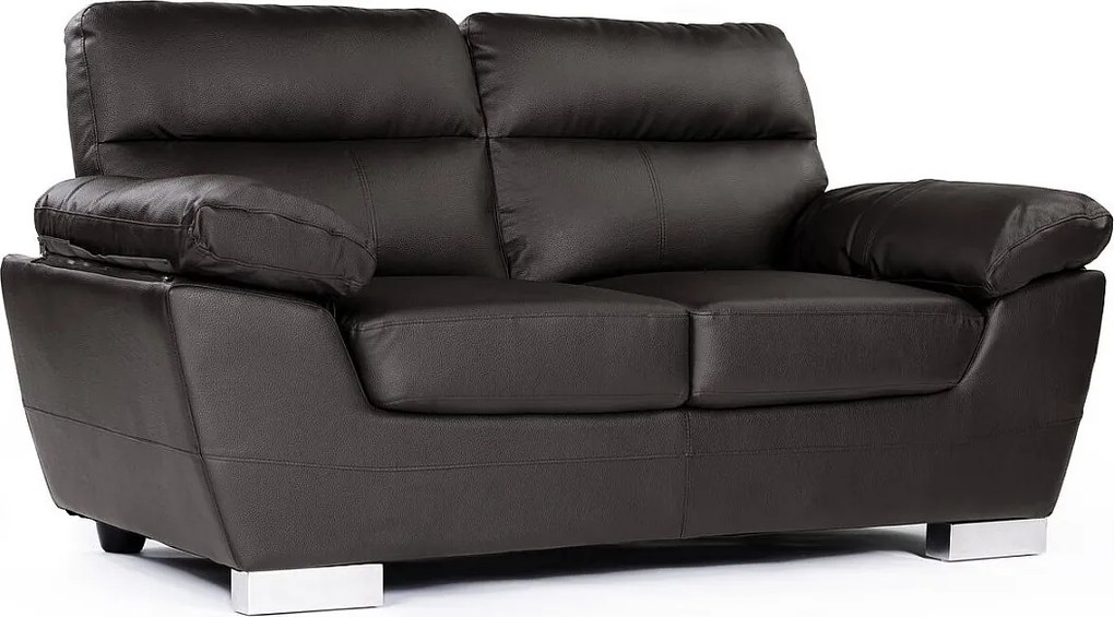 Sofa z odtworzonej skóry i PVC „Dallas” - 169 x 88 x 90 cm - 2-osobowa - Chocolat