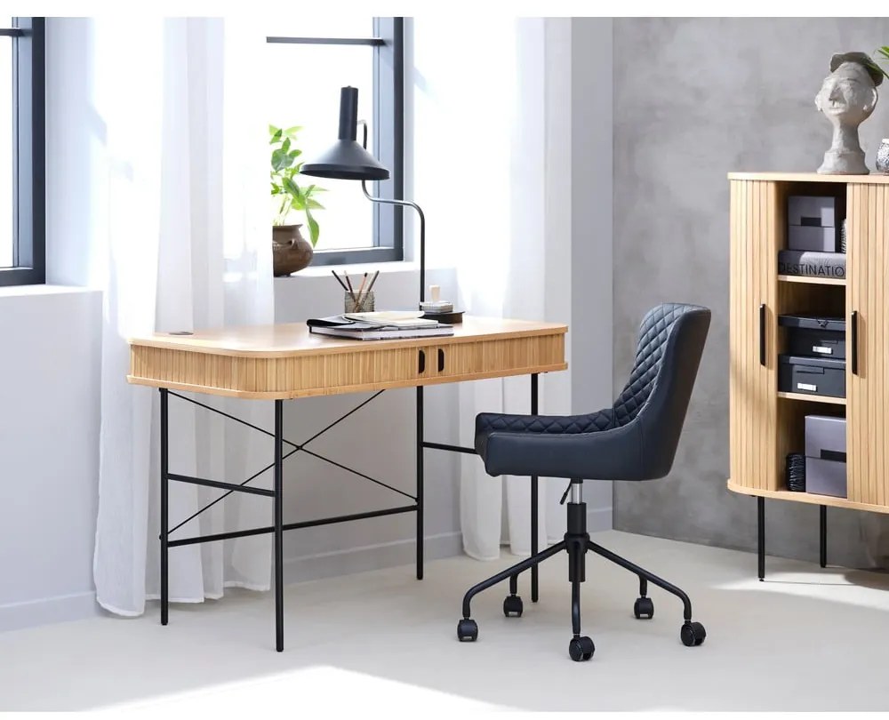 Biurko w dekorze dębu 60x120 cm Nola – Unique Furniture