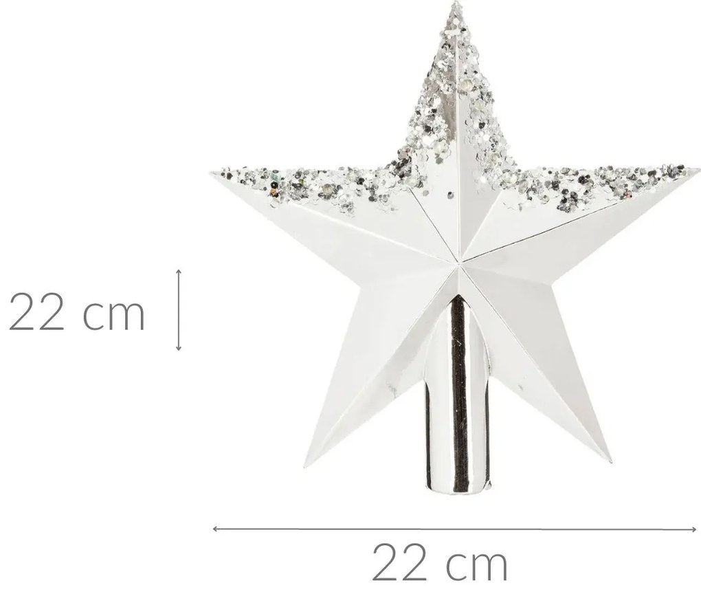 Gwiazda na czubek choinki, 22 cm