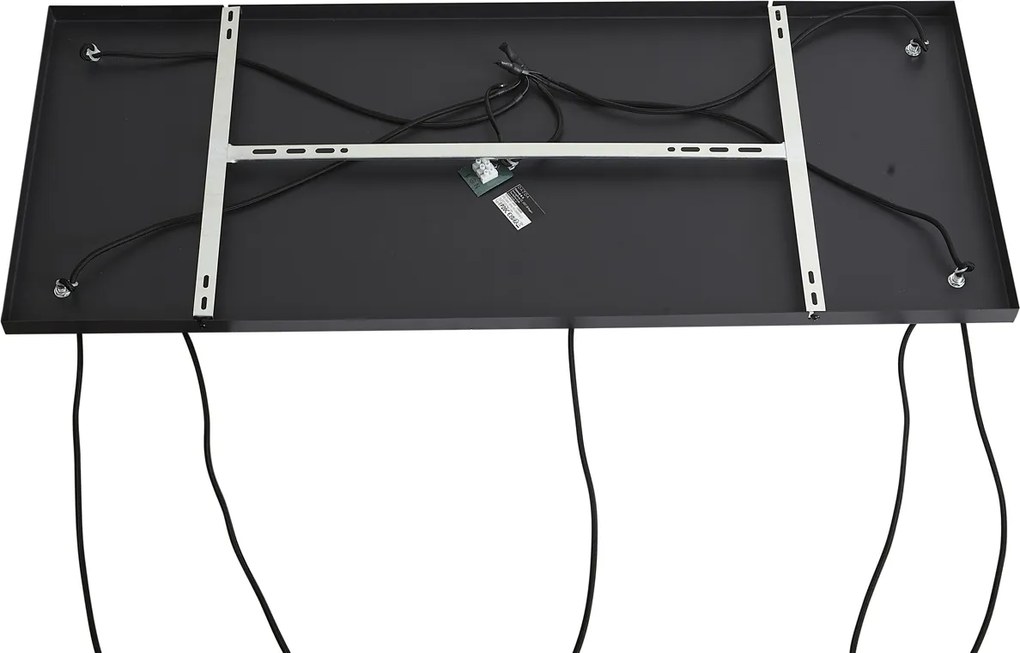 Lampa wisząca Art Deco czarna z przydymionym szkłem 5-źródłowa - Wallace