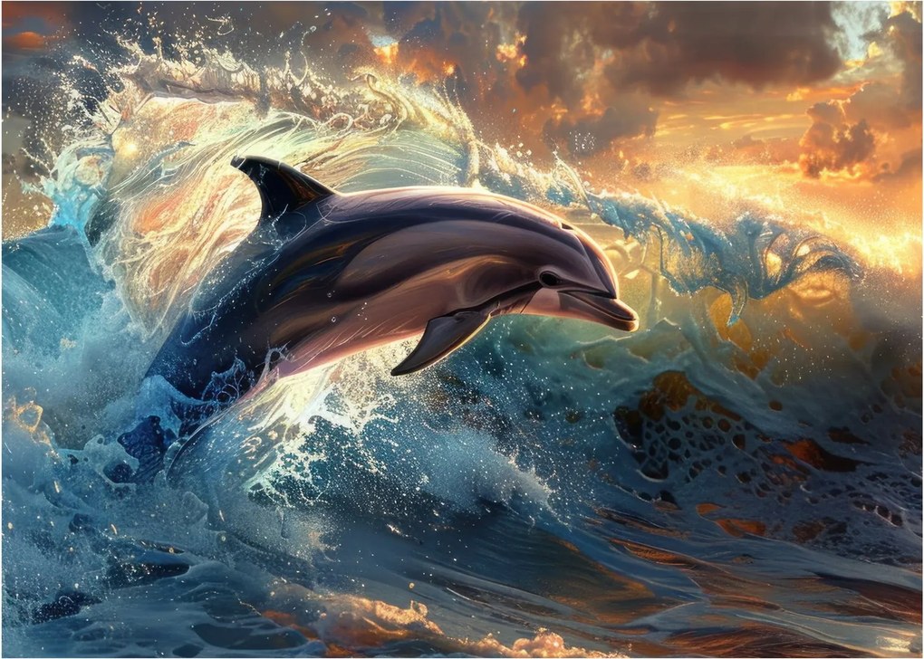 Obraz - Delfin, ilustracje (70x50 cm)