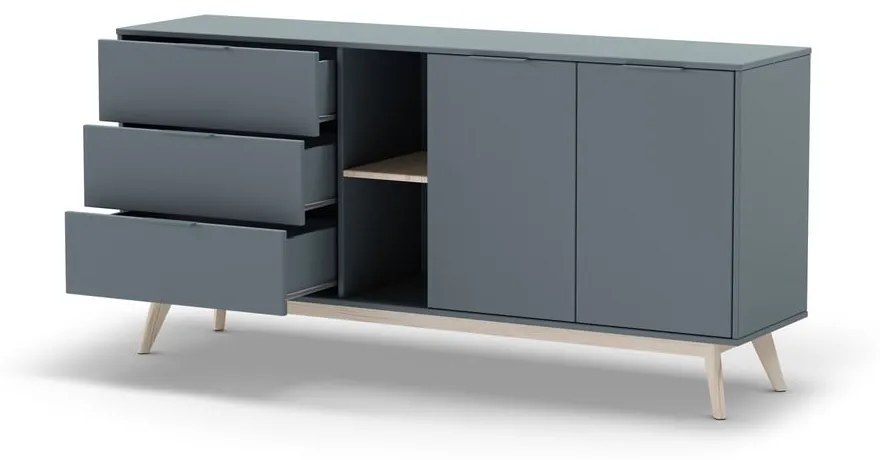 Szarozielona komoda 165x80x40 cm Pisco – Marckeric