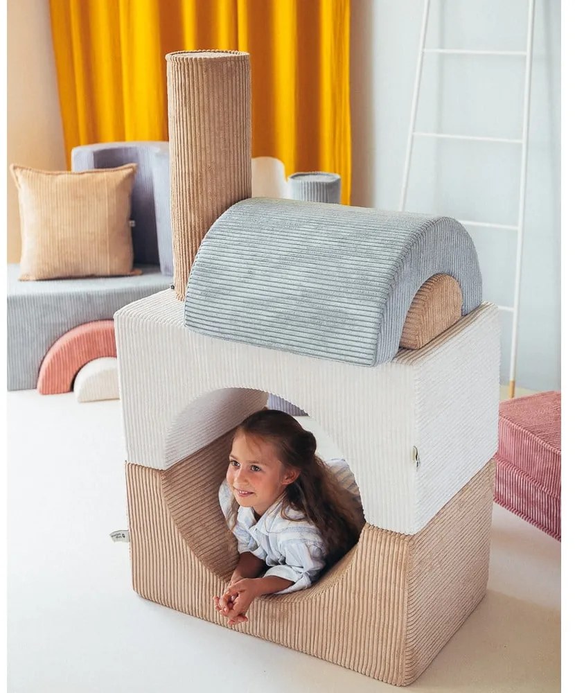 Miętowy sztruksowy piankowy plac zabaw 3 szt. wysokość 37 cm 75x49 cm Rainbow Montessori – Wigiwama