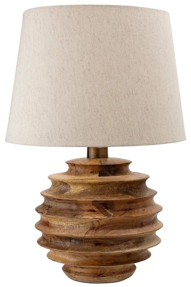 Lampa stołowa w ciemnym naturalnym kolorze z tekstylnym kloszem (wysokość 54 cm) Svale – Bloomingville