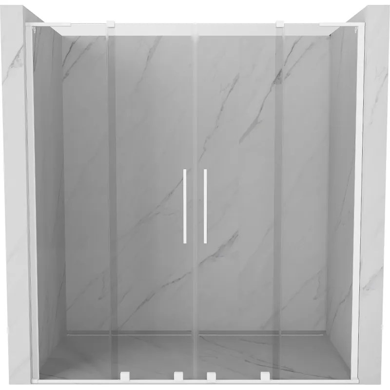 Mexen Velar L Duo drzwi prysznicowe rozsuwane 170 cm, transparent, białe - 871-170-003-02-20