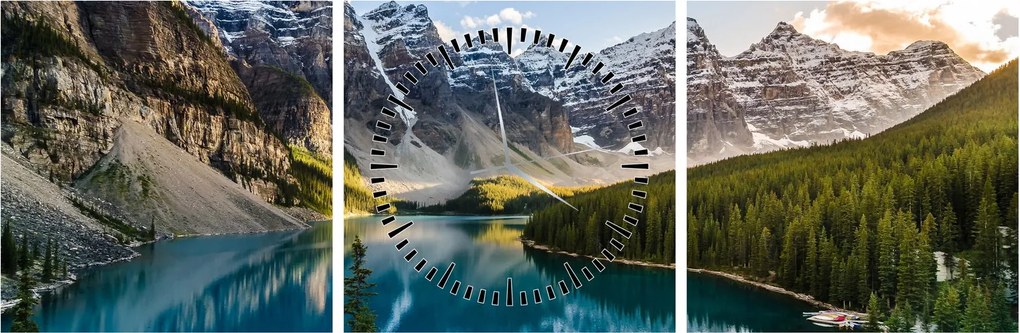 Obraz - Kanada, Park Narodowy Banff, Jezioro Moraine (z zegarem) (90x30 cm)