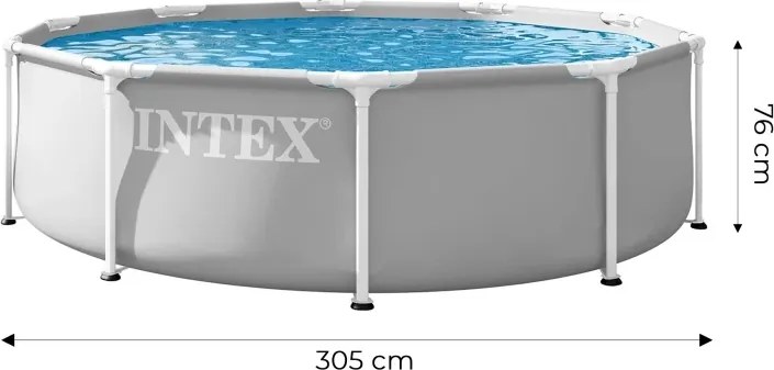 Basen ogrodowy stelażowy z pompą 305 cm Intex 702ND - okrągły basen dla dzieci i dorosłych
