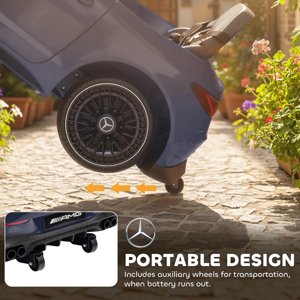 AIYAPLAY Dziecięcy samochód elektryczny, wzór Mercedes, silniki 12 V, pilot, światła LED, muzyka, dla dzieci 3-6 lat, szary