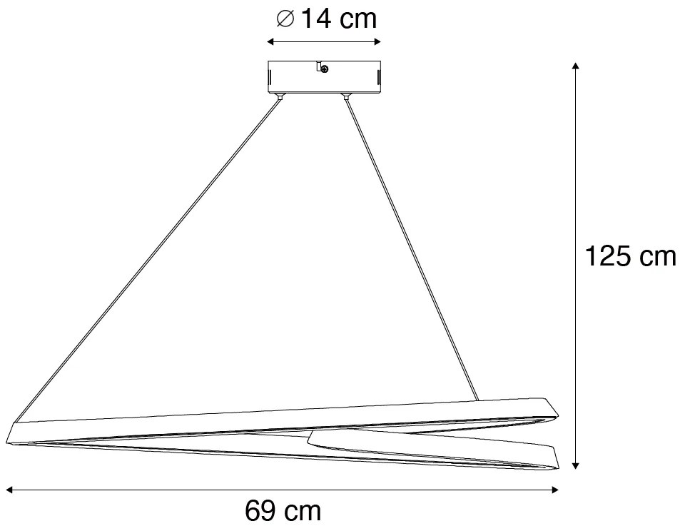 Skandynawska lampa wisząca czarna 72 cm z LED z 3-stopniową regulacją ściemniania - CircuitSkandynawski Oswietlenie wewnetrzne