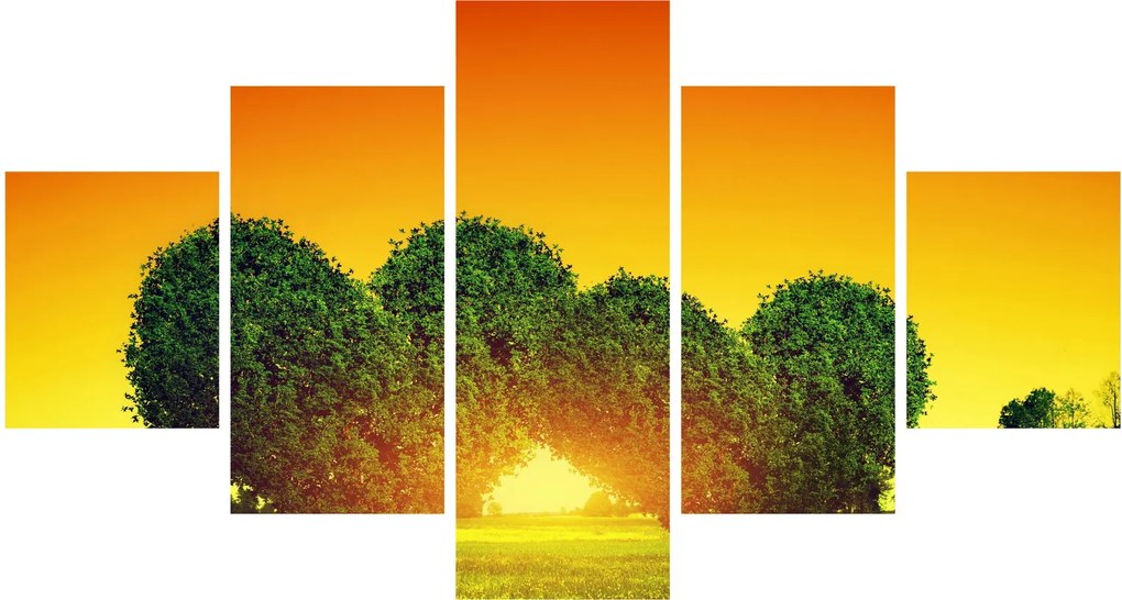 Obraz - Serce w koronach drzew (125x70 cm)
