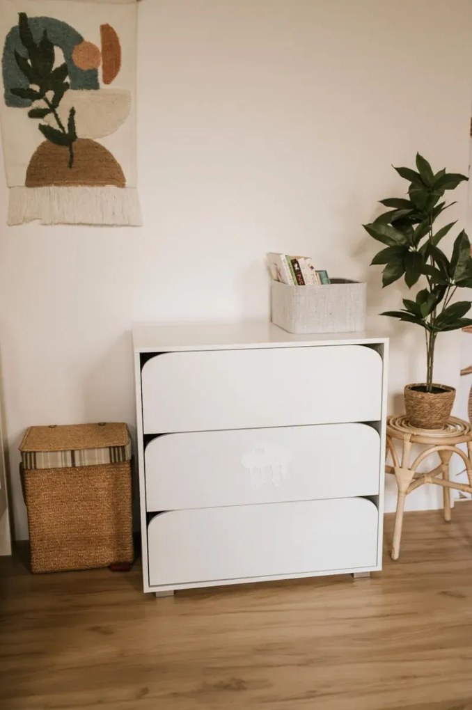 Komoda dla dzieci MAJA 2 80cm biała z przewijakiem LITTLE SKY
