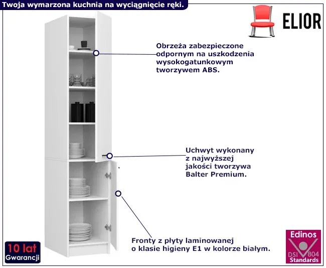 Biały słupek kuchenny A1-K63