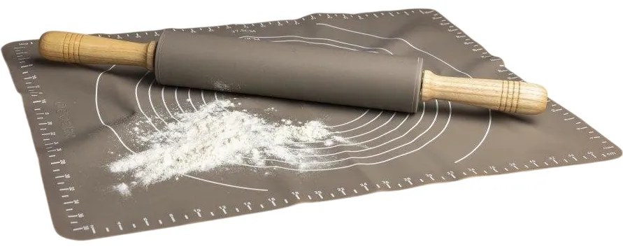 Florina Silikonowy wałek do ciasta Anide, szary