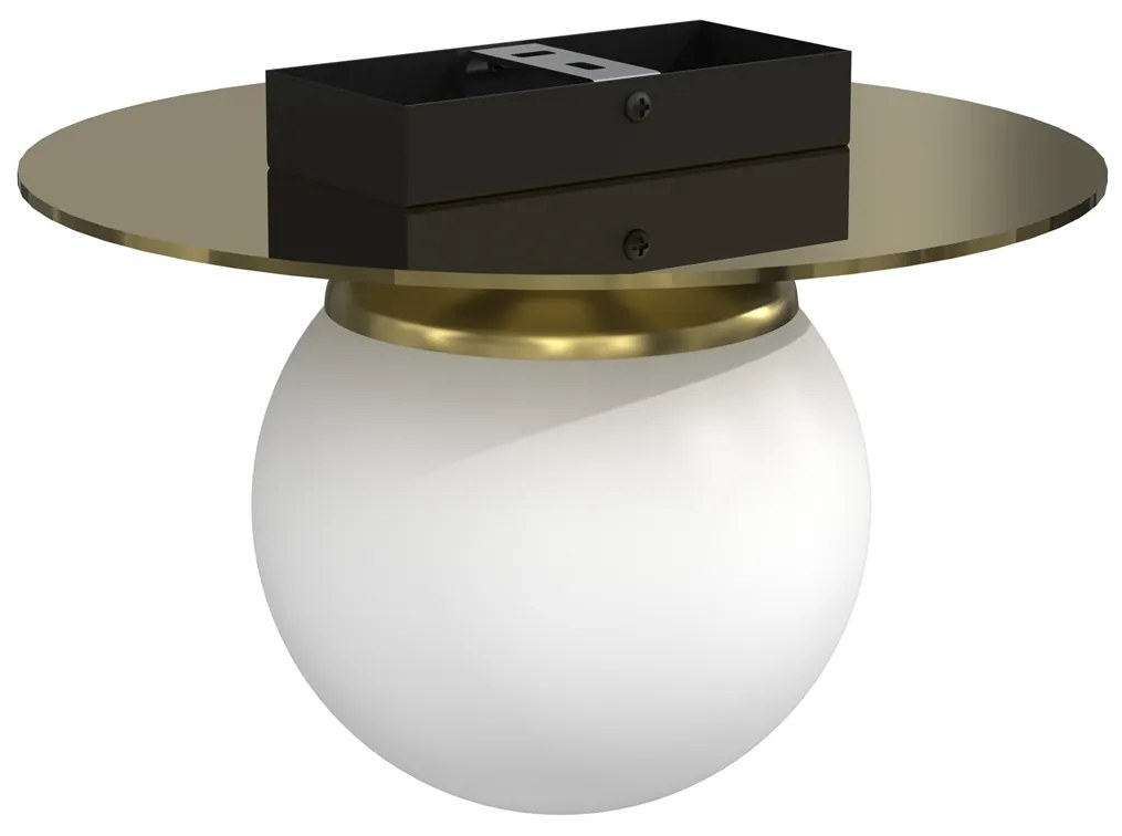 Lampa sufitowa PLATO 1xE14, biała, kula 20 cm, złota, pojedyncza