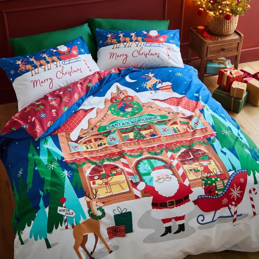 Pościel dwuosobowa 230x220 cm Santa's Workshop – Catherine Lansfield