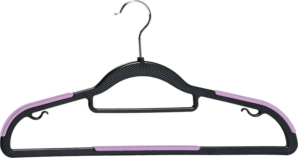 Zestaw wieszaków z antypoślizgową nakładką SOFTY 20 szt. czarno-fioletowe