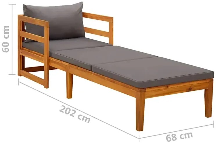 Leżanka ogrodowa z drewna akacjowego P6-T59