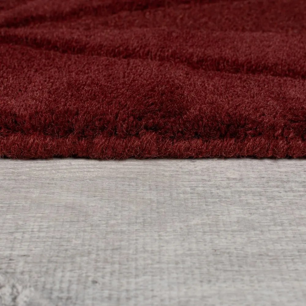 Bordowy wełniany dywan tkany ręcznie 120x170 cm Shard Red – Flair Rugs