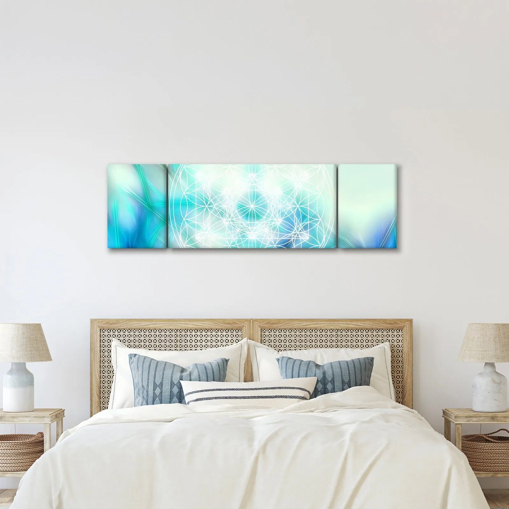 Obraz - Merkaba w turkusowym tle (170x50 cm)