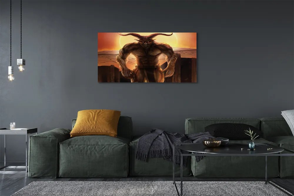 Zdjęcie na płótnie Postać o Zachodzie Słońca