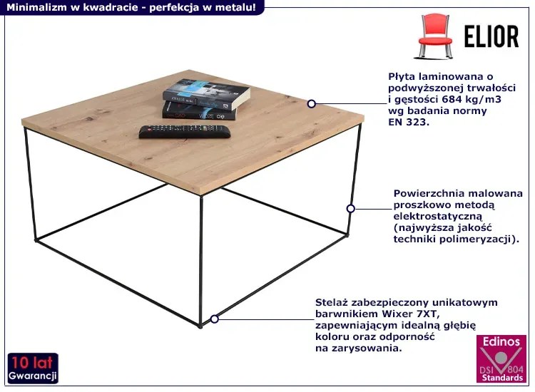 Industrialny stolik kawowy dąb artisan - Otax 4X