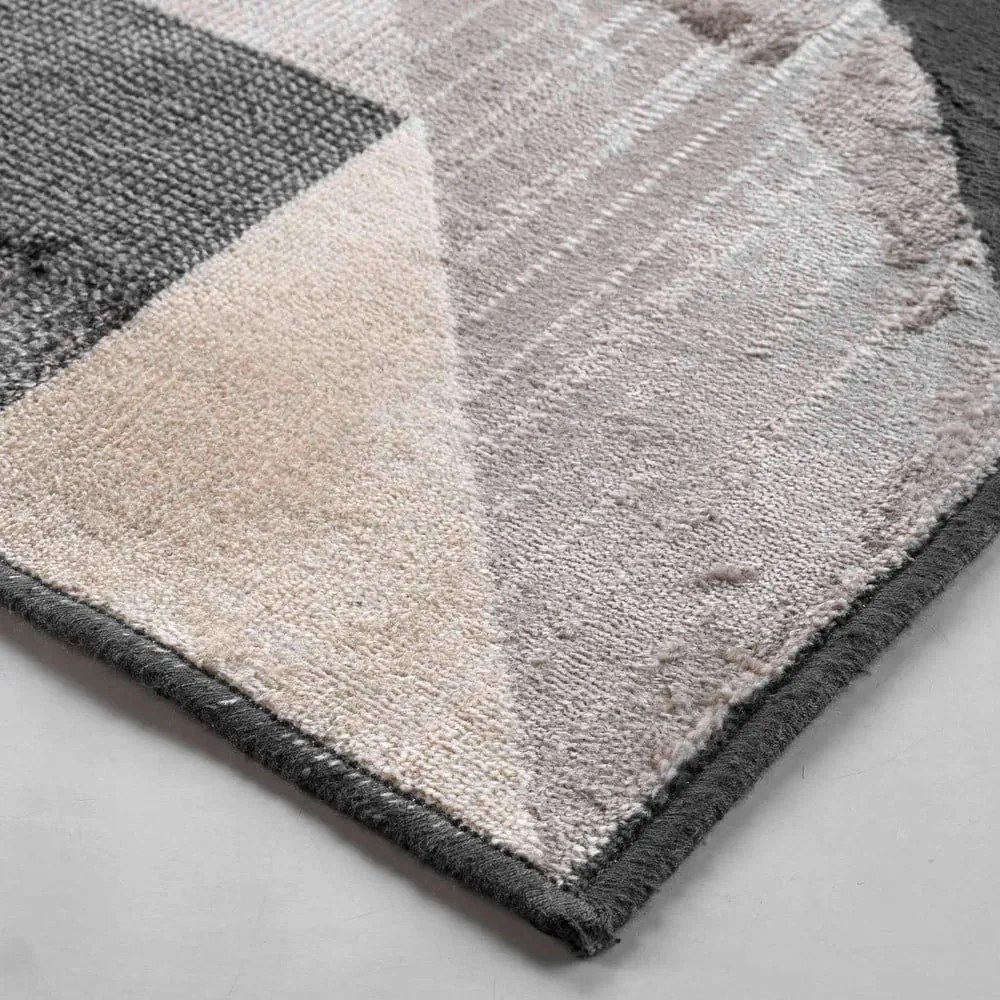 Szaro-beżowy dywan z mieszanki bawełny 68x110 cm Graphic – douceur d'intérieur