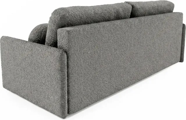 Sofa VENI Rozkładana Dwuosobowa Ciemnoszara Boucle Japandi
