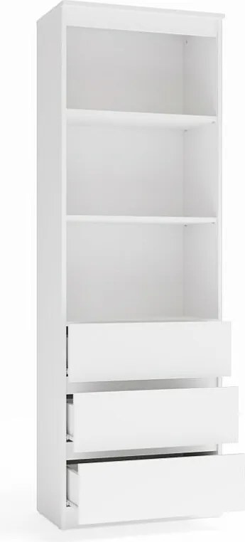 Regał Olimp RS-60 | Biały | Nowoczesny Design | 60x35x180 cm | 3 Szuflady 3 Półki
