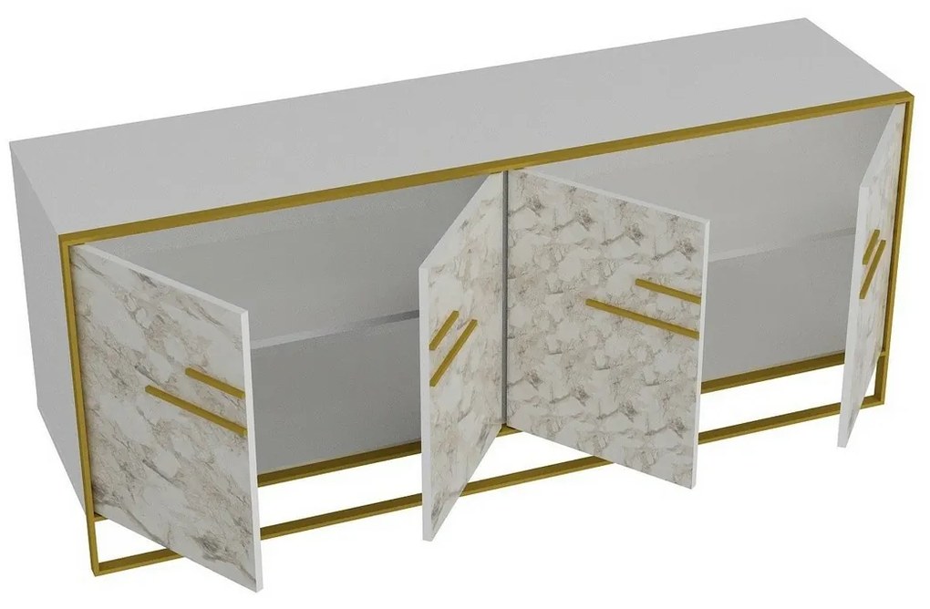 Szafka Polka Gold and White