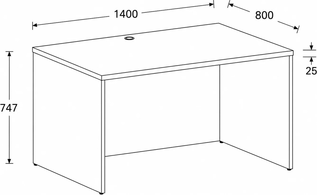 Biurko FRAME, 140x80 cm, brzoza
