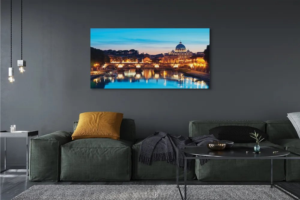 Obraz na płótnie Zachód Słońca nad Tybrem