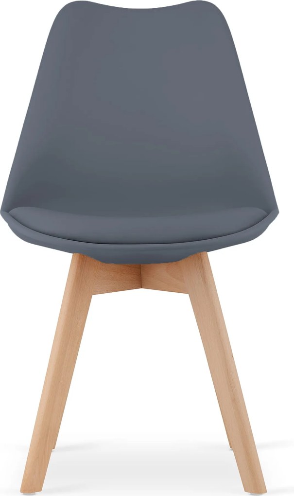 PROMOCJA Ciemnoszare krzesło BALI MARK z bukowymi nogami II gatunek