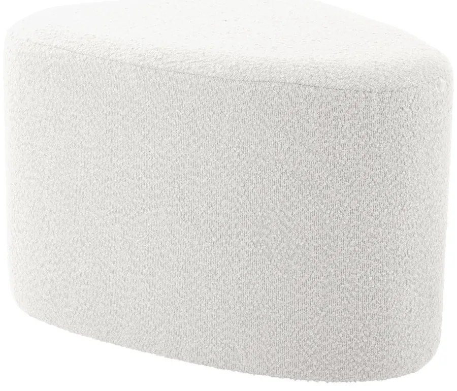 Biały puf z materiału bouclé Ada – Leitmotiv