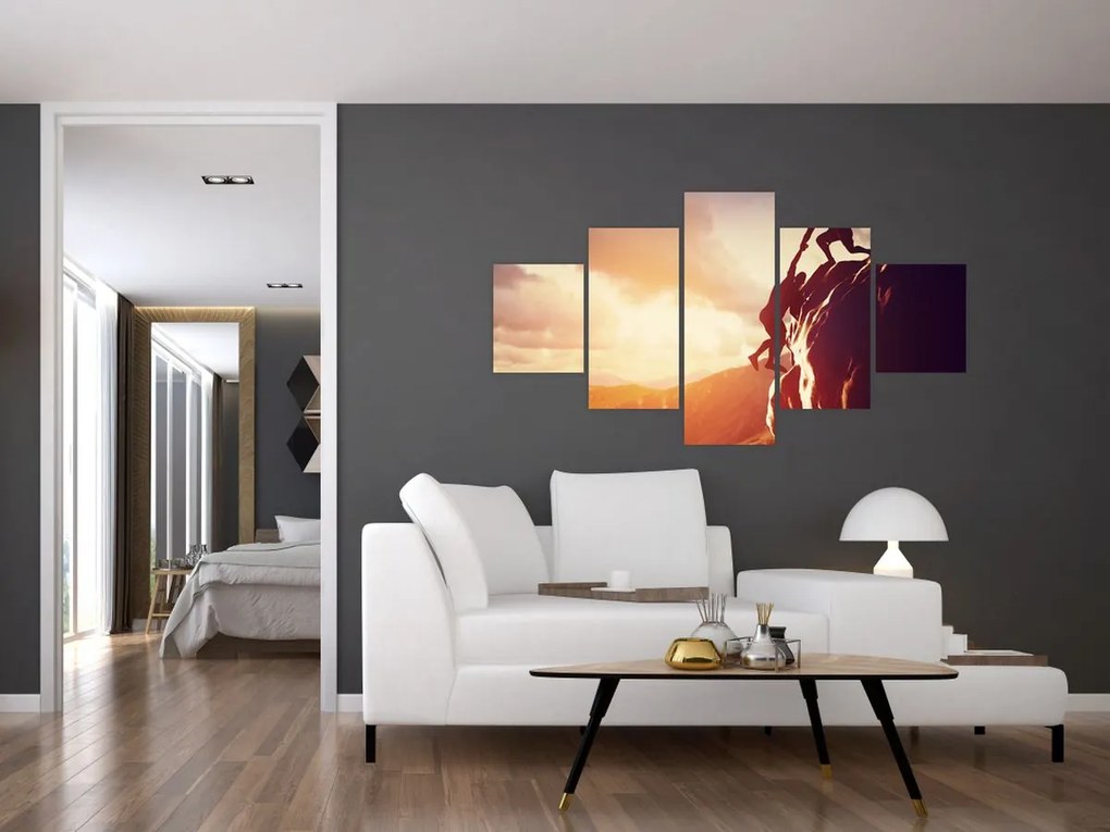 Obraz -Wspinacze (125x70 cm)