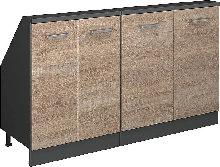 Szafka kuchenna na dach skośny sonoma 140x46x81.6 r-line