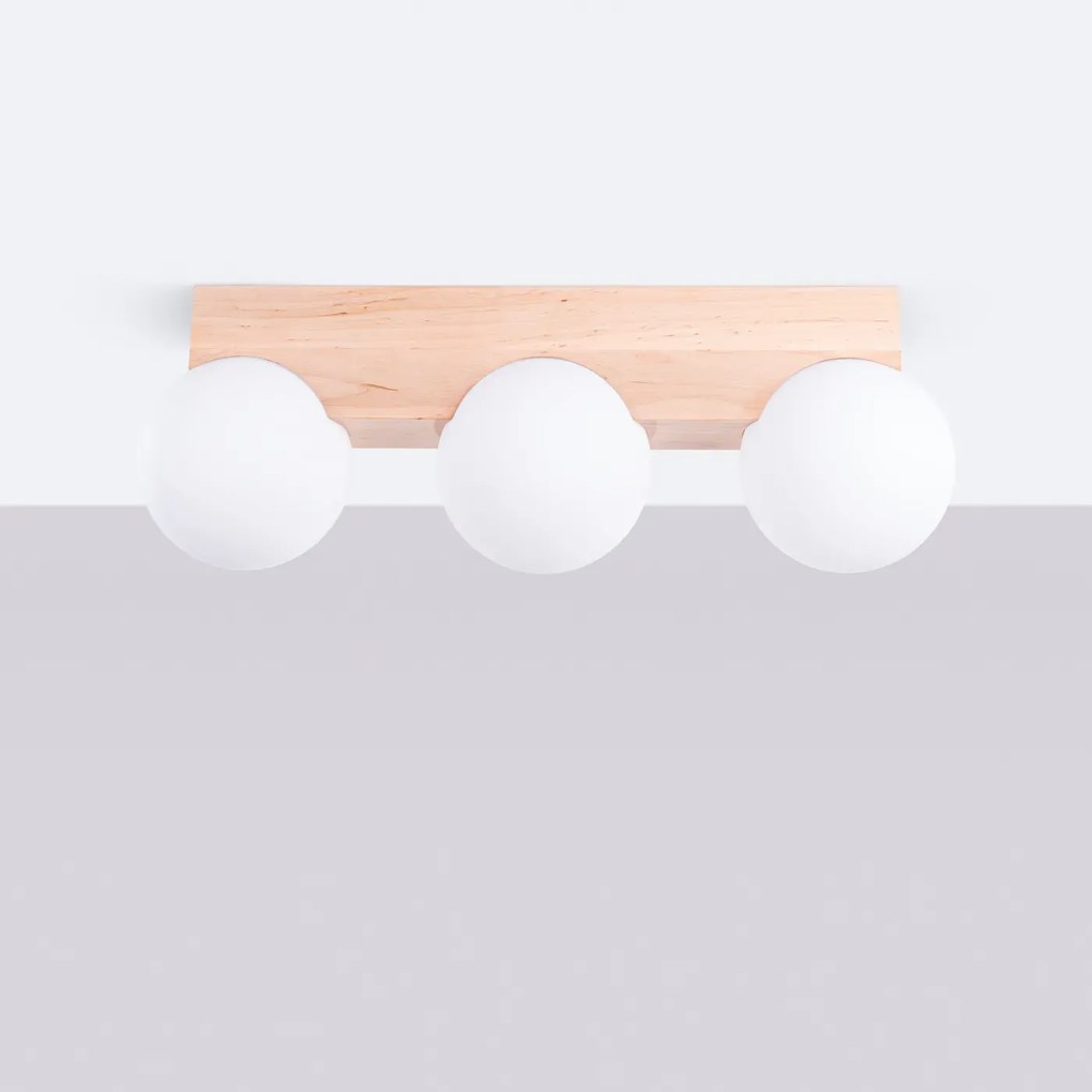 Plafon BULBO 3 naturalne drewno SOLLUX  LIGHTING