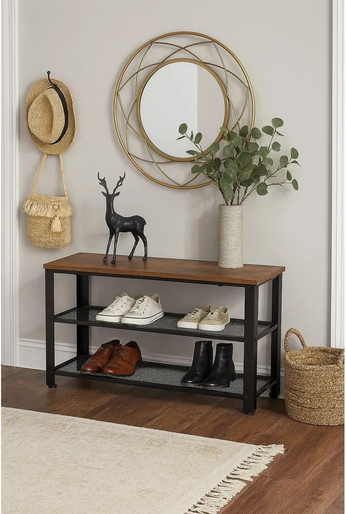 Czarna stalowa szafka na buty 80x45x30 cm Arne – Bonami Essentials