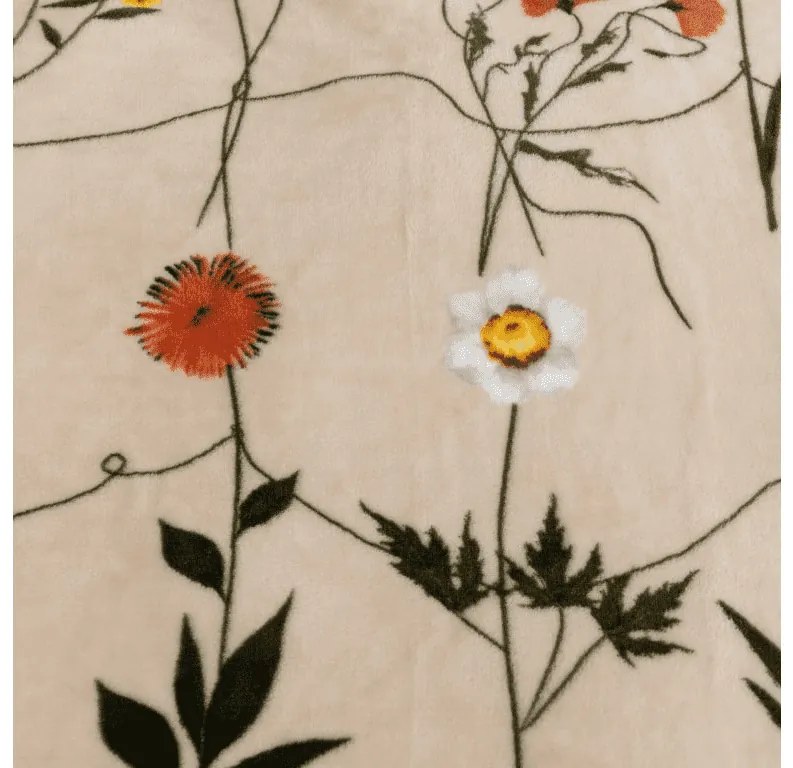 Mikropluszowy koc HERBÁŘ, beżowy Rozmiar: 200 x 220 cm