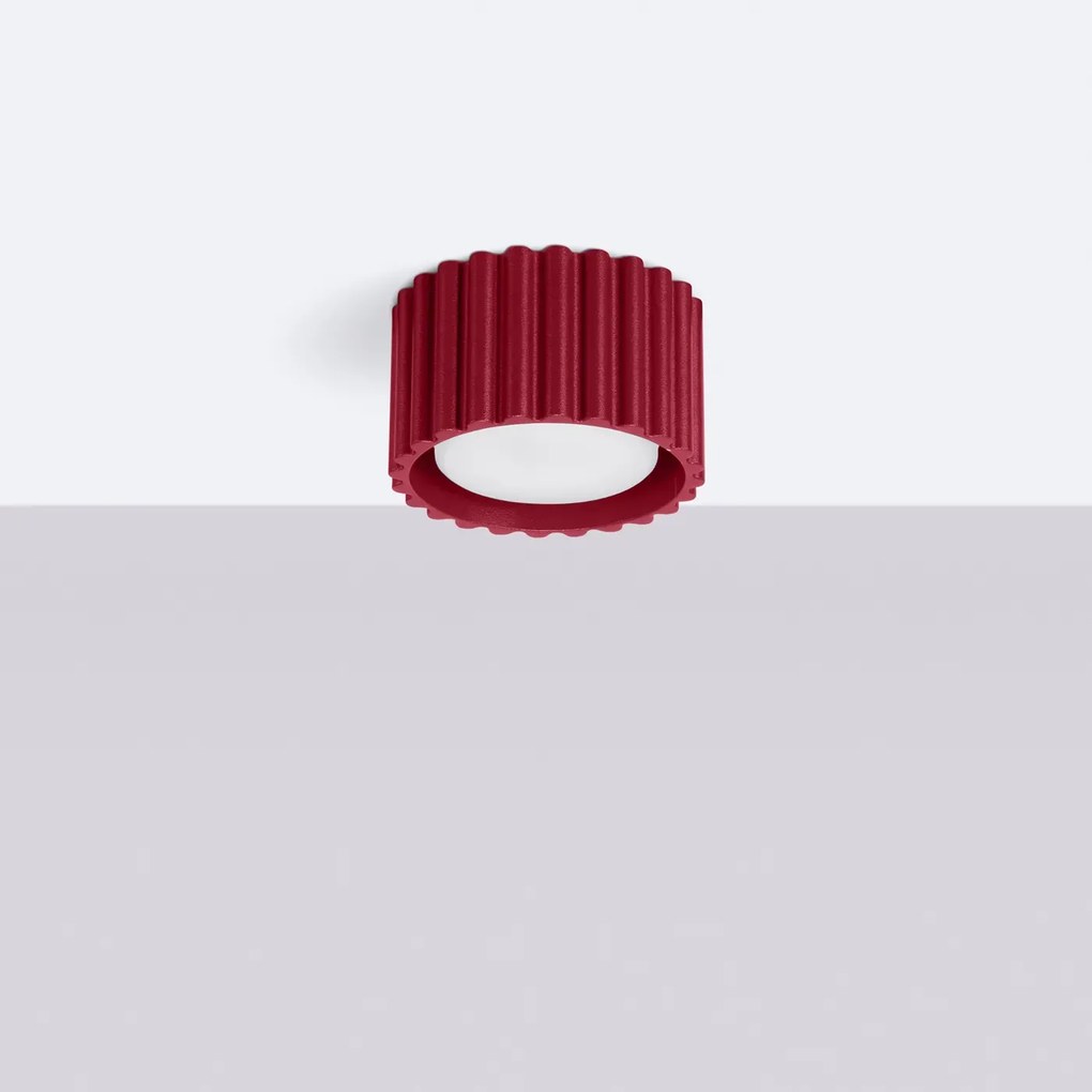 Plafon AURA 1 burgund GX53 ryflowany SOLLUX  LIGHTING