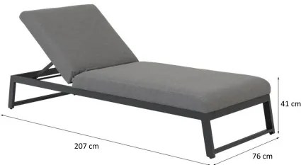 Melia LIKA-TEX® szary - luksusowy leżak ogrodowy
