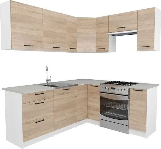 Komplet mebli kuchennych narożnych dąb sonoma D7-S08